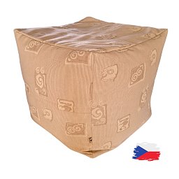 Kostka krémová s krémovým vzorem 50X50X50 cm Obrázek pro produkt Kostka krémová s krémovým vzorem 50X50X50 cm